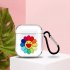 For AirPods 1 2 Headphones Case Transparent Earphone Shell with Metal Hook Overall Protection Cover 17 Sun Flower
