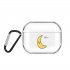 For AirPods Pro Headphones Case Full Protection Clear Cute Earphone Shell with Metal Hook 2 bananas