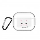 For AirPods Pro Headphones Case Full Protection Clear Cute Earphone Shell with Metal Hook 3 cats