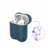 For Airpods 1 2 Soft Silicone Wavy Shaped Bluetooth Wireless Earphone Protective Skin Case for Airpods Charging Box blue