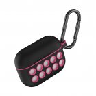 For Airpods 3/ AirPods Pro Earphone Case Protective Silicone Cover Excellent Anti-Fall Shockproof Portable Shell for Women Girls Men  Black pink hole