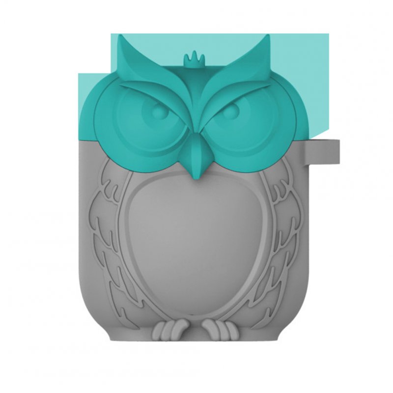 Owl Shape Airpods Case Cover - Blue and Gray