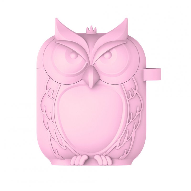 Owl Shape Airpods Case Cover - Pink