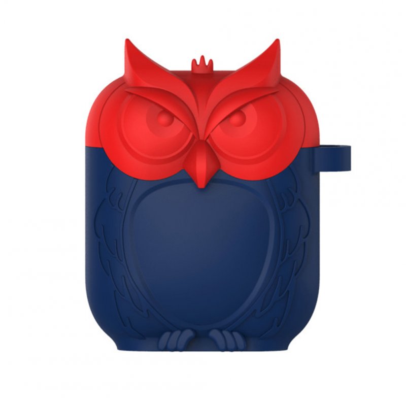 Owl Shape Airpods Case Cover - Red and Blue