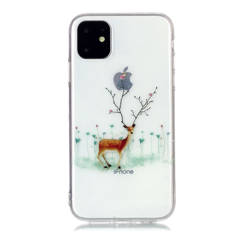 For Apple iPhone11 Mobile Shell Soft TPU Phone Case Smartphone Cover Elk Snow Christmas Series Pattern Protective Shell