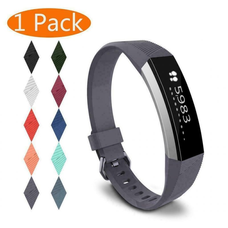 For Fitbit Alta/Alta HR Band Secure Strap Wristband Buckle Bracelet  Gray-blue_L