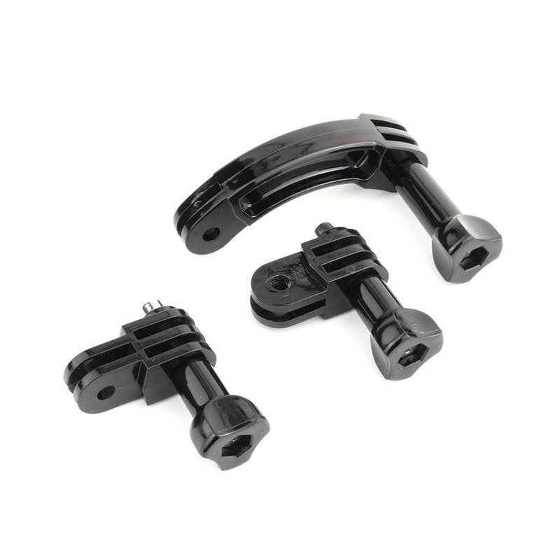 For GoPro Hero 7 6 5 4 Session 3+ 3 2 1 Camera Helmet Curved Extension Arm with Rotary Connection Screw Mount Holder black