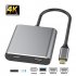 For HDMI Type C Adapter 4K C To Dual HDMI USB 3 0 Cable Charge Port Converter for MacBook for Samsung Dex Galaxy S10   S9 black