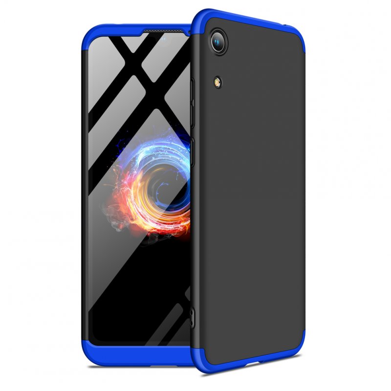 For HUAWEI HONOR 8A Ultra Slim PC Back Cover Non-slip Shockproof 360 Degree Full Protective Case Blue black blue