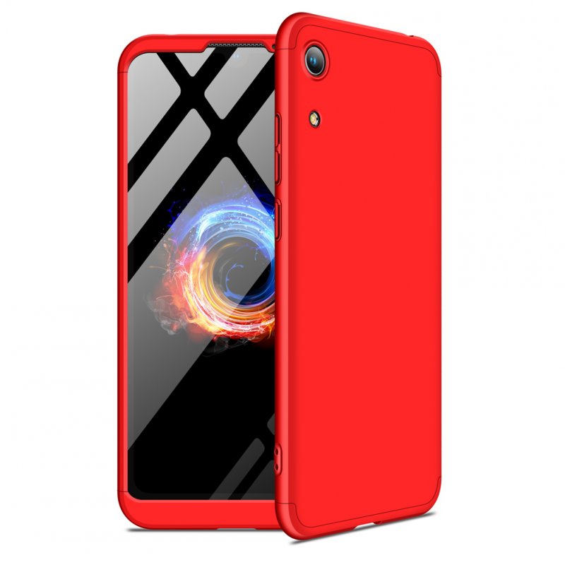 For HUAWEI HONOR 8A Ultra Slim PC Back Cover Non-slip Shockproof 360 Degree Full Protective Case red