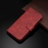 For HUAWEI Honor 7C Enjoy 8 Y7 2018 Y7 Pro 2018 Denim Pattern Solid Color Flip Wallet PU Leather Protective Phone Case with Buckle   Bracket red