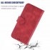 For HUAWEI Honor 7C Enjoy 8 Y7 2018 Y7 Pro 2018 Denim Pattern Solid Color Flip Wallet PU Leather Protective Phone Case with Buckle   Bracket red