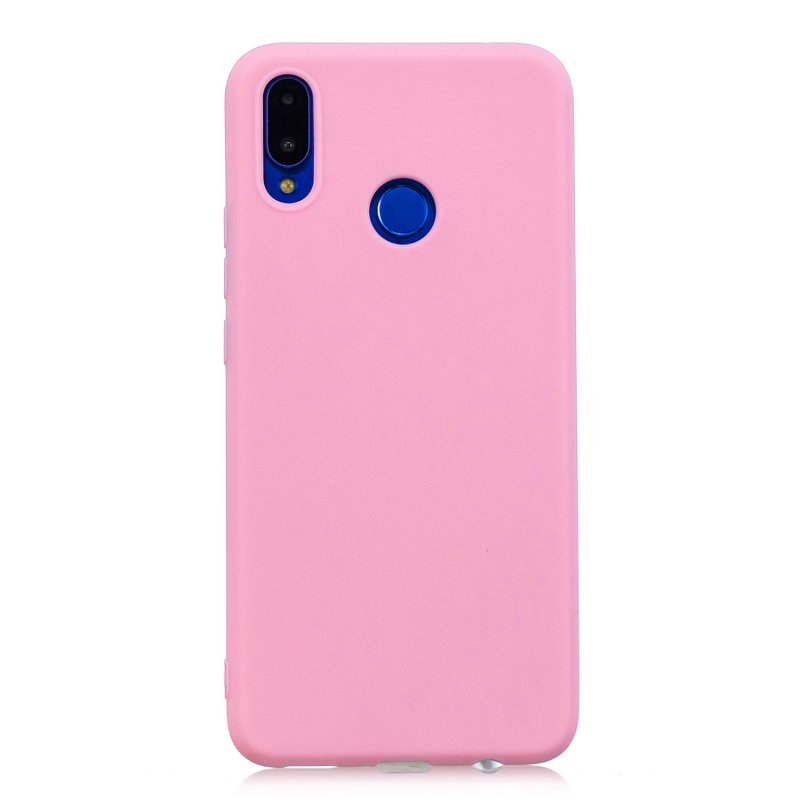 For HUAWEI Honor 8C Lovely Candy Color Matte TPU Anti-scratch Non-slip Protective Cover Back Case dark pink