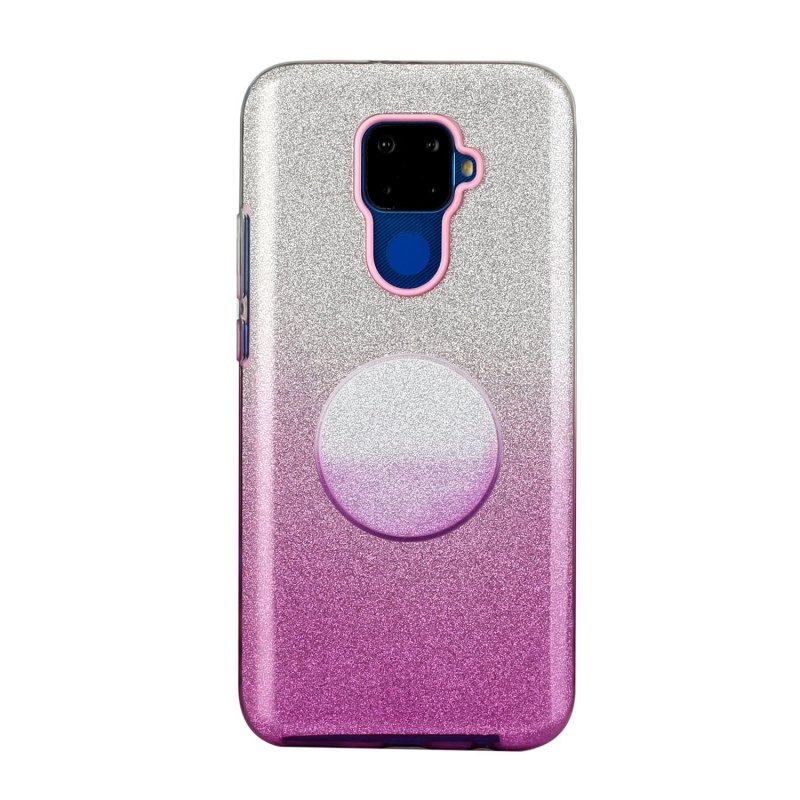 For HUAWEI Mate 30/Nova 5I pro/Mate 30 Pro/PSmart /Y5P/Y6P 2020 Phone Case Gradient Color Glitter Powder Phone Cover with Airbag Bracket purple