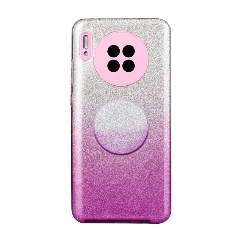 For HUAWEI Mate 30/Nova 5I pro/Mate 30 Pro/PSmart /Y5P/Y6P 2020 Phone Case Gradient Color Glitter Powder Phone Cover with Airbag Bracket purple