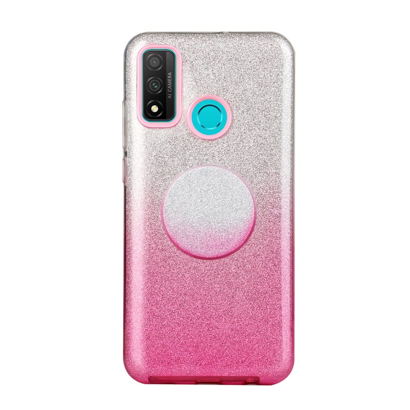 For HUAWEI Mate 30/Nova 5I pro/Mate 30 Pro/PSmart /Y5P/Y6P 2020 Phone Case Gradient Color Glitter Powder Phone Cover with Airbag Bracket Pink