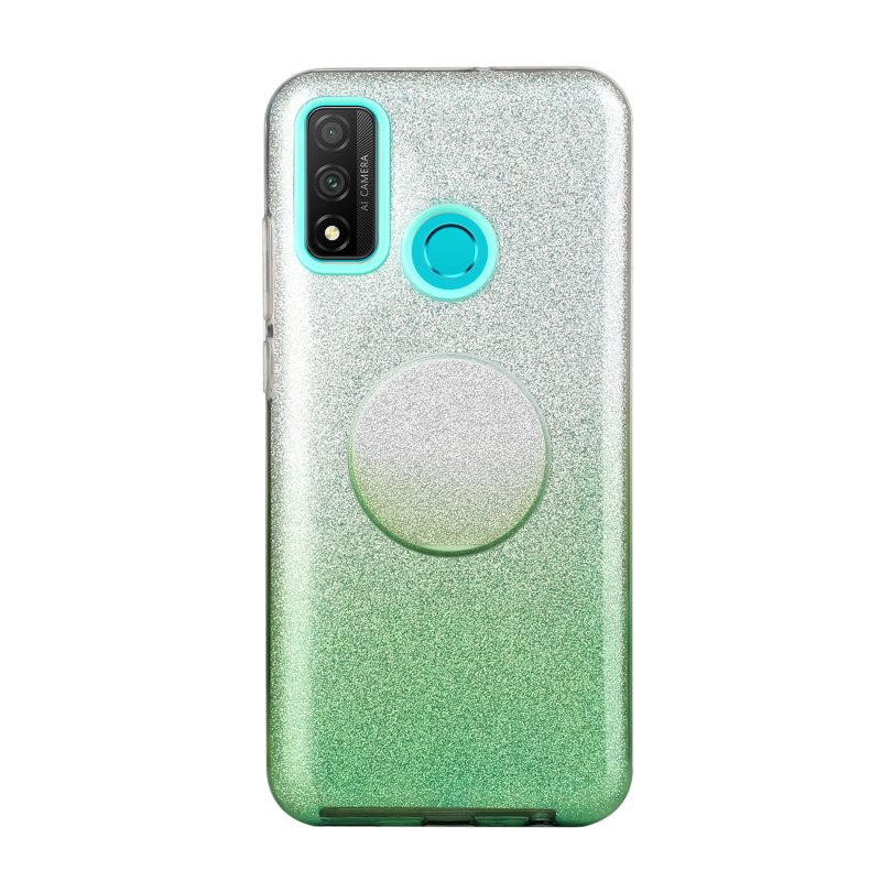 For HUAWEI Mate 30/Nova 5I pro/Mate 30 Pro/PSmart /Y5P/Y6P 2020 Phone Case Gradient Color Glitter Powder Phone Cover with Airbag Bracket green