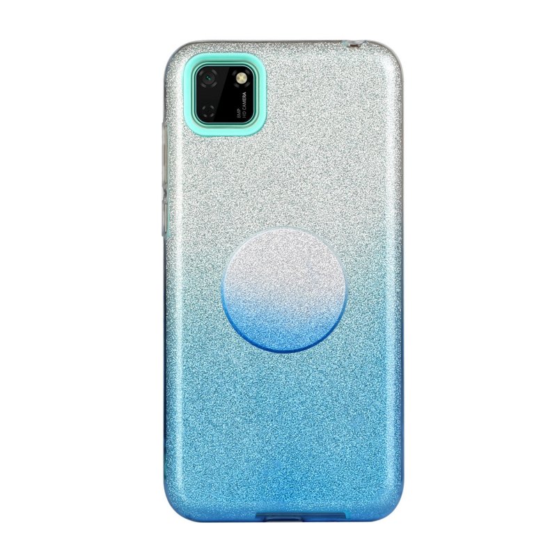 For HUAWEI Mate 30/Nova 5I pro/Mate 30 Pro/PSmart /Y5P/Y6P 2020 Phone Case Gradient Color Glitter Powder Phone Cover with Airbag Bracket blue