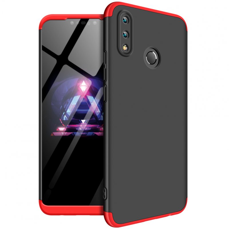 For HUAWEI NOVA 3I/P smart Plus 3 in 1 360 Degree Non-slip Shockproof Full Protective Case Red black red