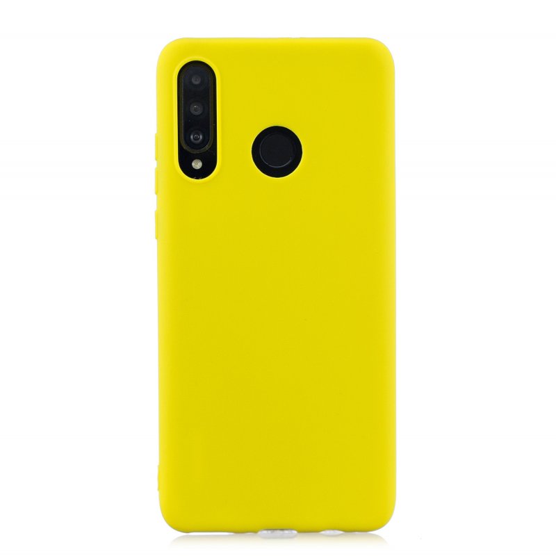For HUAWEI P30 LITE/NOVA 4E Lovely Candy Color Matte TPU Anti-scratch Non-slip Protective Cover Back Case yellow