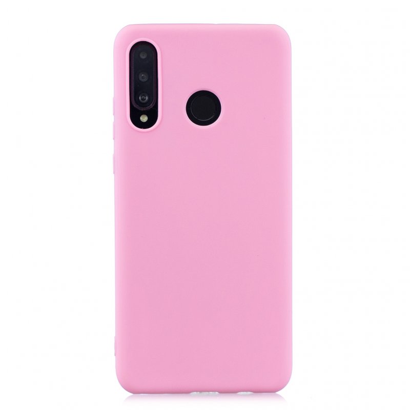 For HUAWEI P30 LITE/NOVA 4E Lovely Candy Color Matte TPU Anti-scratch Non-slip Protective Cover Back Case dark pink