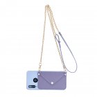 For HUAWEI P30 P30 Lite P30 Pro Mobile Phone Cover with Pu Leather Card Holder   Hand Rope   Straddle Rope purple