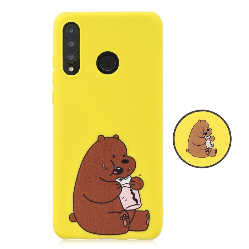 For HUAWEI P30 lite Cute Cartoon Phone Case Ultra Thin Lightweight Soft TPU Phone Case Pure Color Phone Cover with Matching Pattern Adjustable Bracket 8