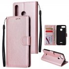 For HUAWEI P30 lite nova 4E Flip type Leather Protective Phone Case with 3 Card Position Buckle Design Phone Cover  Rose gold