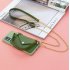 For HUAWEI P40 P40 Lite P40 Pro Mobile Phone Cover with Pu Leather Card Holder   Hand Rope   Straddle Rope green