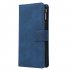 For HUAWEI P40 pro plus Zipper Purse Leather Mobile Phone Cover with Cards Slot Phone Bracket 2 blue