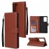 For HUAWEI PSmart 2020 Y5P Y6P PU Leather Mobile Phone Cover with 3 Cards Slots Phone Frame brown
