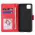 For HUAWEI PSmart 2020 Y5P Y6P PU Leather Mobile Phone Cover with 3 Cards Slots Phone Frame red