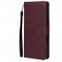 For HUAWEI PSmart 2020 Y5P Y6P PU Leather Mobile Phone Cover with 3 Cards Slots Phone Frame Red wine