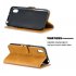 For HUAWEI Y5 2019 Denim Pattern Solid Color Flip Wallet PU Leather Protective Phone Case with Buckle   Bracket yellow