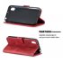 For HUAWEI Y5 2019 Denim Pattern Solid Color Flip Wallet PU Leather Protective Phone Case with Buckle   Bracket red