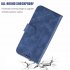 For HUAWEI Y5 2019 Denim Pattern Solid Color Flip Wallet PU Leather Protective Phone Case with Buckle   Bracket blue