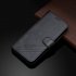 For HUAWEI Y6 2019 Denim Pattern Solid Color Flip Wallet PU Leather Protective Phone Case with Buckle   Bracket black
