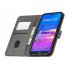 For HUAWEI Y6 2019 Denim Pattern Solid Color Flip Wallet PU Leather Protective Phone Case with Buckle   Bracket gray