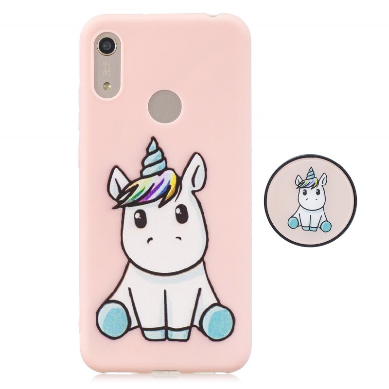 For HUAWEI Y6 2019 Flexible Stand Holder Case Soft TPU Full Cover Case Phone Cover Cute Phone Case 6