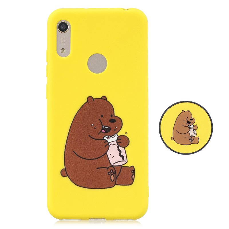 For HUAWEI Y6 2019 Flexible Stand Holder Case Soft TPU Full Cover Case Phone Cover Cute Phone Case 8