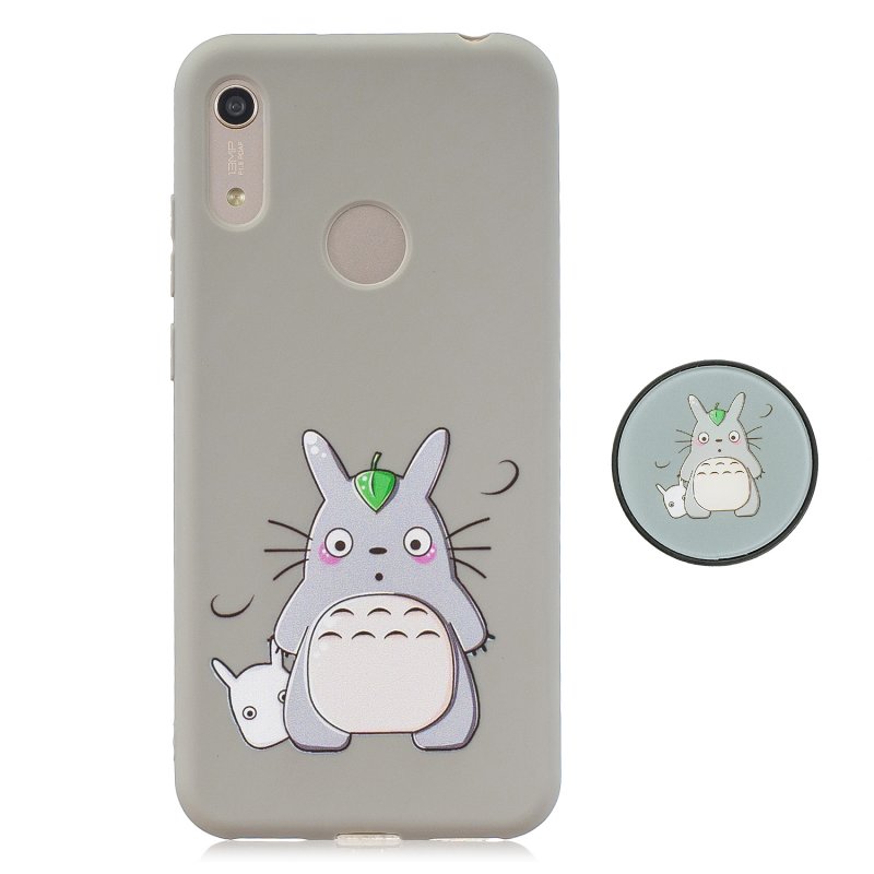 For HUAWEI Y6 2019 Flexible Stand Holder Case Soft TPU Full Cover Case Phone Cover Cute Phone Case 4