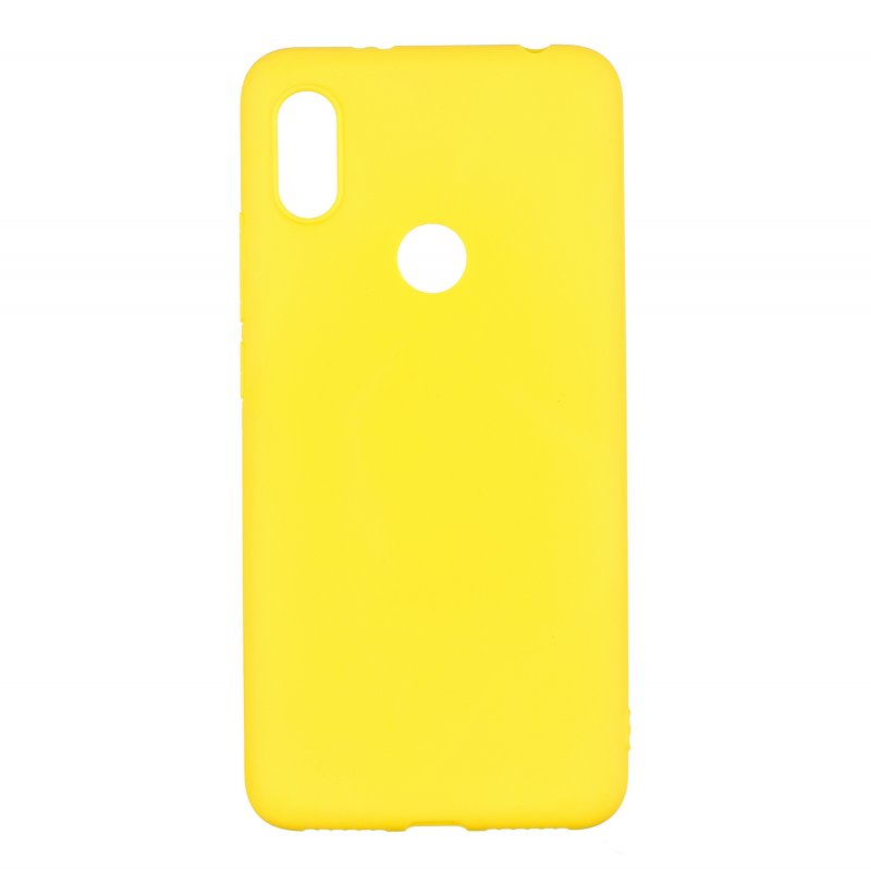 For HUAWEI Y6 2019 Lovely Candy Color Matte TPU Anti-scratch Non-slip Protective Cover Back Case yellow
