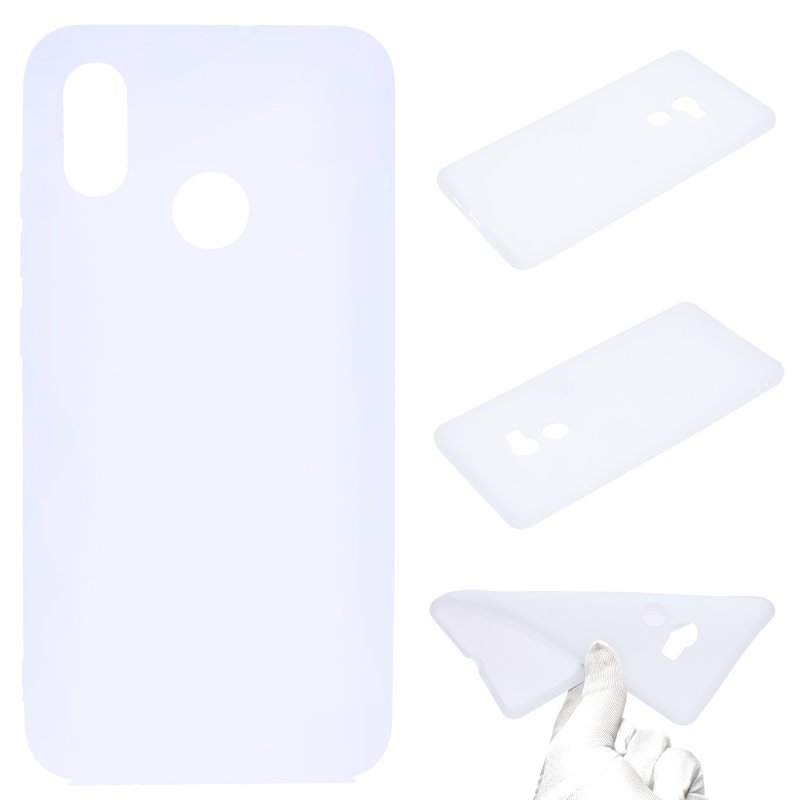 For HUAWEI Y6 2019 Lovely Candy Color Matte TPU Anti-scratch Non-slip Protective Cover Back Case white