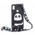 For HUAWEI Y6 2019 Y7 2019 Y9 2019 Cartoon Full Protective TPU Mobile Phone Cover with Mini Coin Purse Cartoon Hanging Lanyard 5 black striped bears