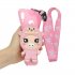 For HUAWEI Y6 2019 Y7 2019 Y9 2019 Cartoon Full Protective TPU Mobile Phone Cover with Mini Coin Purse Cartoon Hanging Lanyard 3 deep pink piglets