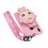 For HUAWEI Y6 2019 Y7 2019 Y9 2019 Cartoon Full Protective TPU Mobile Phone Cover with Mini Coin Purse Cartoon Hanging Lanyard 3 deep pink piglets