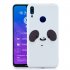 For HUAWEI Y7 2019 Cute Coloured Painted TPU Anti scratch Non slip Protective Cover Back Case with Lanyard Light blue