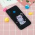For HUAWEI Y7 2019 Cute Coloured Painted TPU Anti scratch Non slip Protective Cover Back Case with Lanyard black