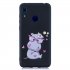 For HUAWEI Y7 2019 Cute Coloured Painted TPU Anti scratch Non slip Protective Cover Back Case with Lanyard Light pink