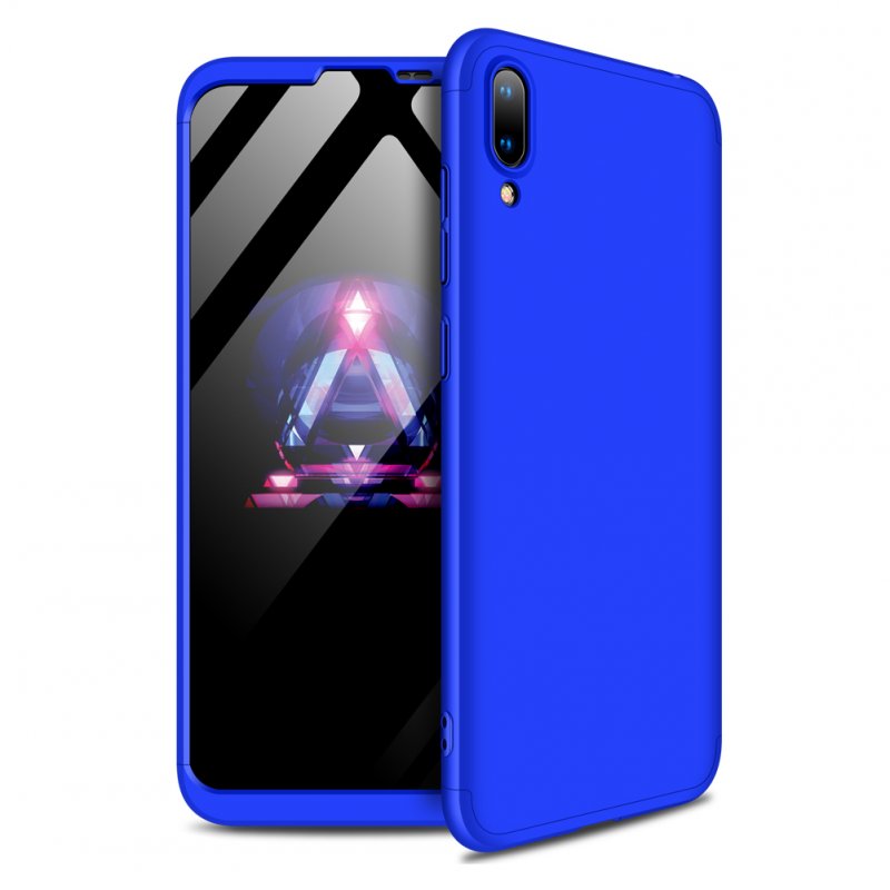 For HUAWEI Y7 2019 Ultra Slim PC Back Cover Non-slip Shockproof 360 Degree Full Protective Case blue